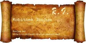 Robitsek Ibolya névjegykártya